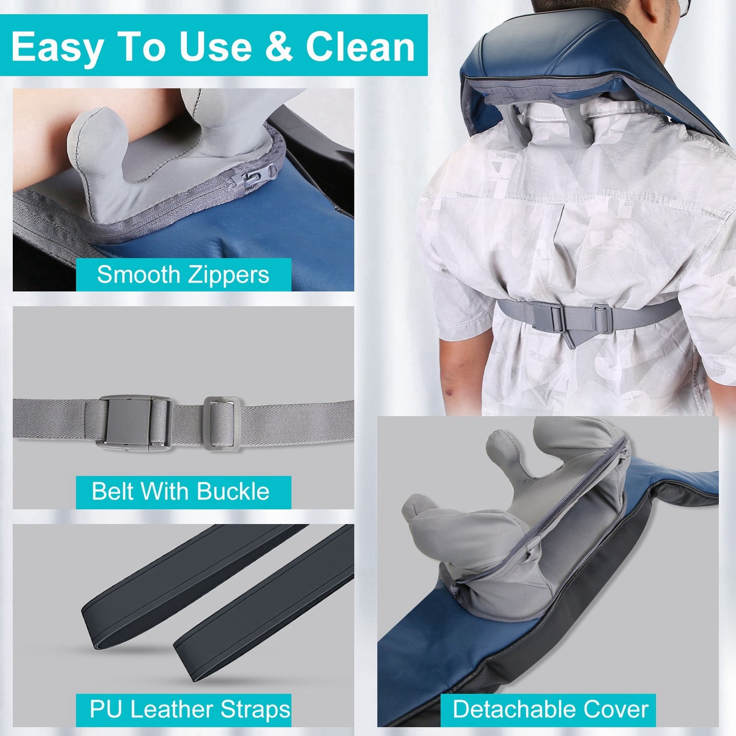 1Pc Electric Neck Shoulder Massager With Infrared Light Heating 3 Massage Modes Speeds Kneading Grasping Shiatsu Massage Pillow For Back Arms Thighs Release Pain